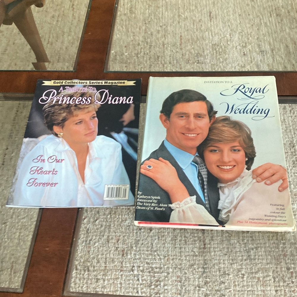 Princess Diana Book Bundle Royal Wedding & Gold Magazine In Our Hearts Forever
